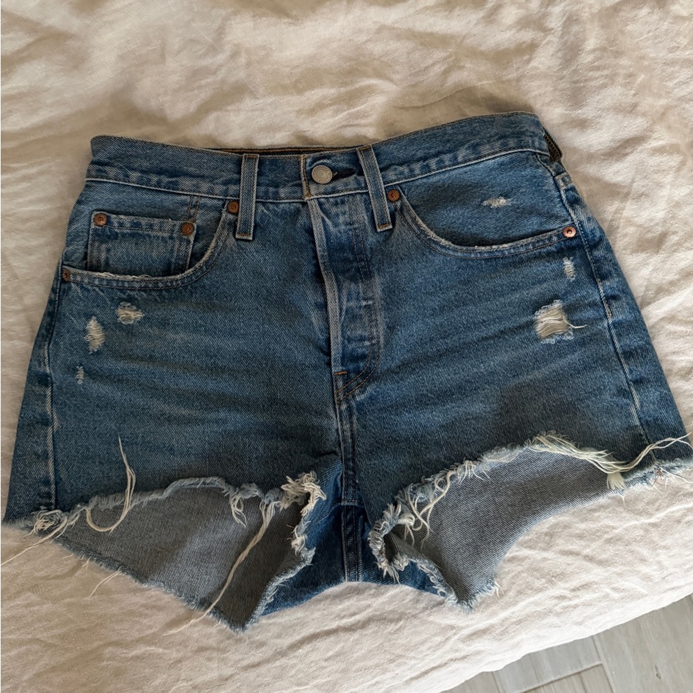 Levi's Blue Denim Jeans with Brown Leather Patch